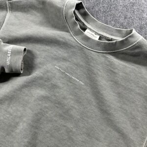 Unlabeled Crewneck Sweatshirt Unisex Small Green Mineral Wash Graphic Streetwear